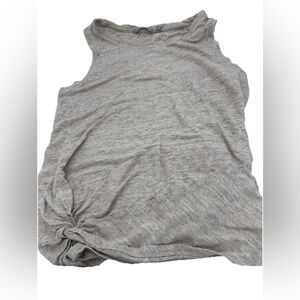 Athleta 100% Linen Women's Tank Small Twist Hem Relaxed Fit Tan